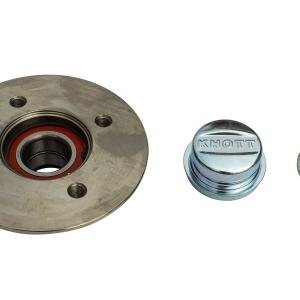 Moyeu avec roulement pour essieu non freiné KNOTT 4x100, kit de cache-écrous
