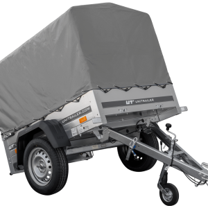 Remorque à un essieu 150x106 UNITRAILER GARDEN 150 KIPP avec châssis H-800 et bâche grise