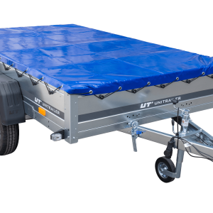 Remorque porte-voitures 264x150 UNITRAILER GARDEN 265/2 KIPP avec châssis H-0 et bâche bleue