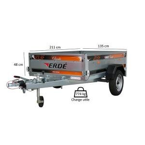Remorque ERDE 213F - Freinée