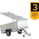 Remorque légère avec bâche Garden Trailer 264 KIPP, bis côtés et roue jockey