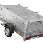 Remorque à un essieu 230x125 UNITRAILER GARDEN 230 KIPP avec côtés BIS et bâche en aluminium