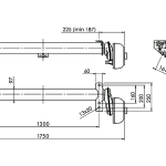 Essieu freiné AL-KO COMPACT pour remorque / dépanneuse 1350kg 1300mm 1750mm 5x112
