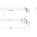 Essieu freiné AL-KO COMPACT pour remorque / dépanneuse 1350kg 1400mm 1850mm 5x112