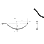 Ressort à 4 lames pour remorques 76,5 cm 375 kg