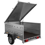 Remorque légère 200x125 UNITRAILER GARDEN 201 KIPP avec ridelles supplémentaires et bâche en aluminium