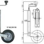 Roue de support WINTERHOFF ST48-200VB 150 kg 48 mm 505-725 mm