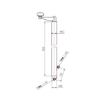 Système de levage à manivelle UNITRAILER avec poignées pour le basculement et le déchargement de remorque, plateau de 1000 kg (500-865 mm).