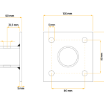 Adaptateur de support de manivelle UNITRAILER TJ5002A, support pour poussoirs TJ5001 et TJ5002