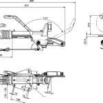 Dispositif de dépassement KNOTT KF27B avec attelage K27A pour remorque de 2700kg avec timon en V et support de roue de support