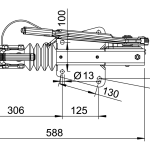 Dispositif de dépassement AL-KO 90S/3 avec attelage AK161 pour remorque de 1000 kg avec timon en V