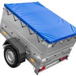 Remorque légère 150x106 UNITRAILER GARDEN 150 KIPP avec côtés BIS et bâche bleue