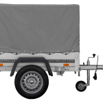 Remorque à un essieu 150x106 UNITRAILER GARDEN 150 KIPP avec châssis H-800 et bâche grise