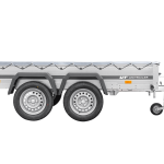 Remorque légère 230x125 UNITRAILER GARDEN 230 KIPP avec châssis H-0 et bâche bleue