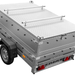 Remorque légère 200x125 UNITRAILER GARDEN 201 KIPP avec ridelles supplémentaires et bâche en aluminium
