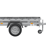 Remorque de voiture 200x125 UNITRAILER GARDEN 201 KIPP avec châssis H-0 et bâche grise