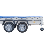 Remorque porte-voitures 264x150 UNITRAILER GARDEN 265/2 KIPP avec châssis H-0 et bâche bleue