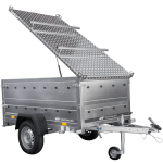 Remorque légère 200x106 UNITRAILER GARDEN 200 KIPP avec côtés BIS et bâche en aluminium