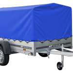 Remorque légère 230x125 UNITRAILER GARDEN 230 KIPP avec châssis H-800 et bâche bleue