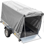 Remorque à un essieu 230x125 UNITRAILER GARDEN 230 KIPP avec châssis H-1100 et bâche grise