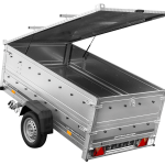 Remorque à un essieu 230x125 UNITRAILER GARDEN 230 KIPP avec côtés BIS et bâche en aluminium