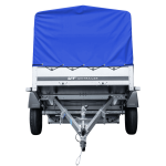 Remorque légère 230x125 UNITRAILER GARDEN 230 KIPP avec châssis H-800 et bâche bleue