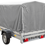 Remorque à un essieu 230x125 UNITRAILER GARDEN 230 KIPP avec châssis H-1100 et bâche grise
