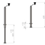 Système de levage à manivelle UNITRAILER avec poignées pour le basculement et le déchargement de remorque, plateau de 1000 kg (500-865 mm).