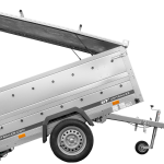 Remorque légère 200x125 UNITRAILER GARDEN 201 KIPP avec ridelles supplémentaires et bâche en aluminium