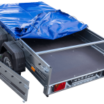 Remorque porte-voitures 264x150 UNITRAILER GARDEN 265/2 KIPP avec châssis H-0 et bâche bleue