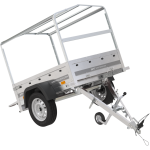 Remorque à un essieu 150x106 UNITRAILER GARDEN 150 KIPP avec châssis H-800 et bâche grise