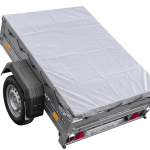 Remorque à un essieu 150x106 UNITRAILER GARDEN 150 KIPP avec châssis H-0 et bâche grise