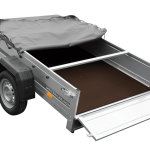 Remorque de voiture 200x125 UNITRAILER GARDEN 201 KIPP avec châssis H-0 et bâche grise