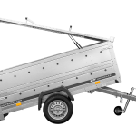 Remorque à un essieu 230x125 UNITRAILER GARDEN 230 KIPP avec côtés BIS et bâche en aluminium